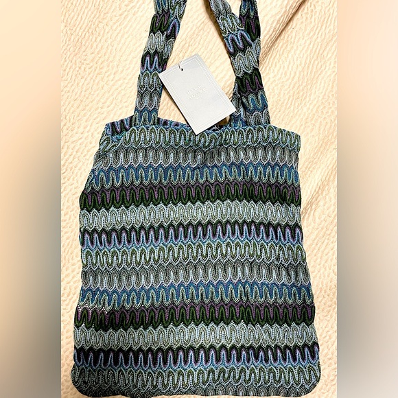 🩵 NWT Hill House The Crochet Cool Multi Tote Bag - Picture 2 of 4